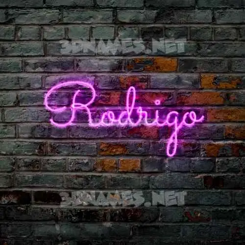 rodrigo in Pink Neon style - 3D name wallpaper
