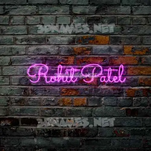 rohit patel in Pink Neon style - 3D name wallpaper