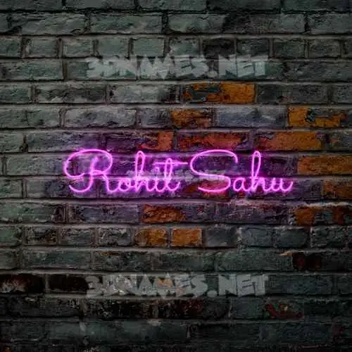 rohit sahu in Pink Neon style - 3D name wallpaper