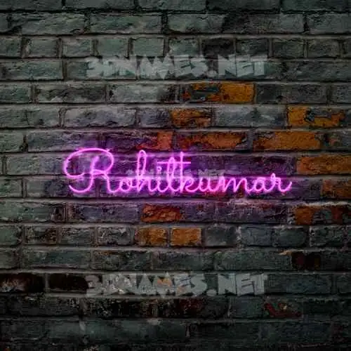 rohitkumar in Pink Neon style - 3D name wallpaper