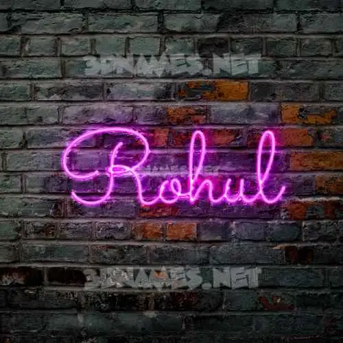 rohul in Pink Neon style - 3D name wallpaper