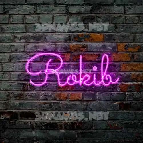rokib in Pink Neon style - 3D name wallpaper rokib in Pink Neon style - 3D name wallpaper