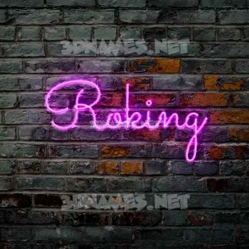 roking in Pink Neon style - 3D name wallpaper roking in Pink Neon style - 3D name wallpaper