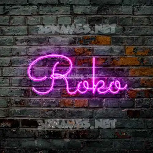 roko in Pink Neon style - 3D name wallpaper