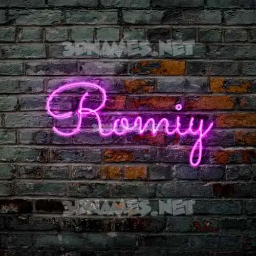 romiy in Pink Neon style - 3D name wallpaper romiy in Pink Neon style - 3D name wallpaper
