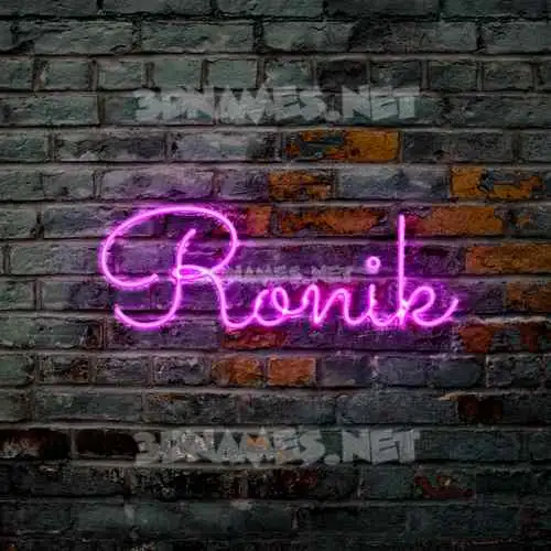 ronik in Pink Neon style - 3D name wallpaper