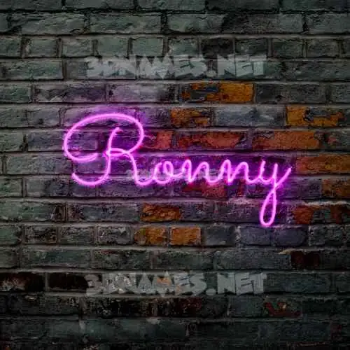 ronny in Pink Neon style - 3D name wallpaper