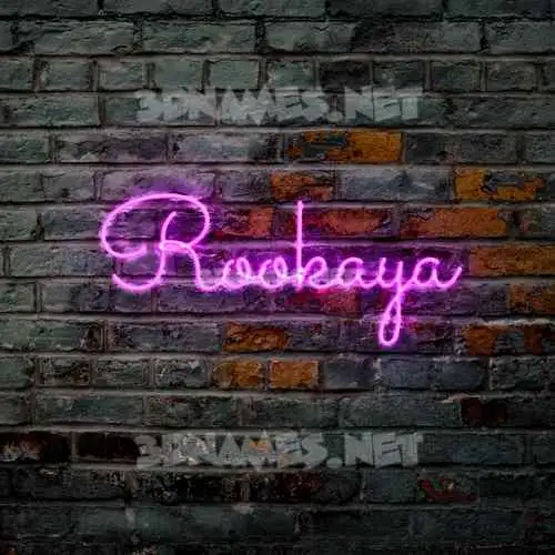 rookaya in Pink Neon style - 3D name wallpaper