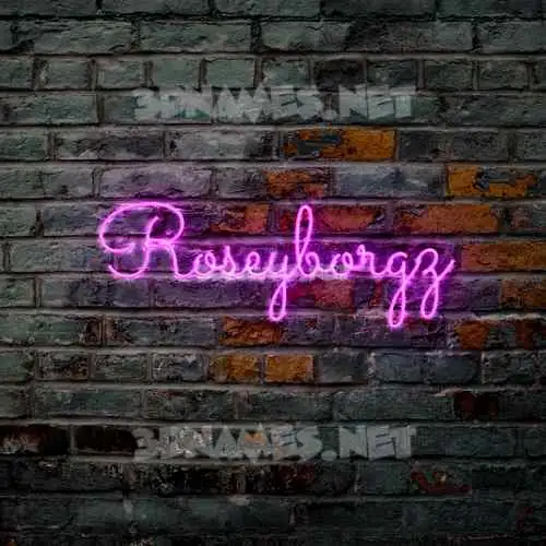 roseyborgz in Pink Neon style - 3D name wallpaper roseyborgz in Pink Neon style - 3D name wallpaper