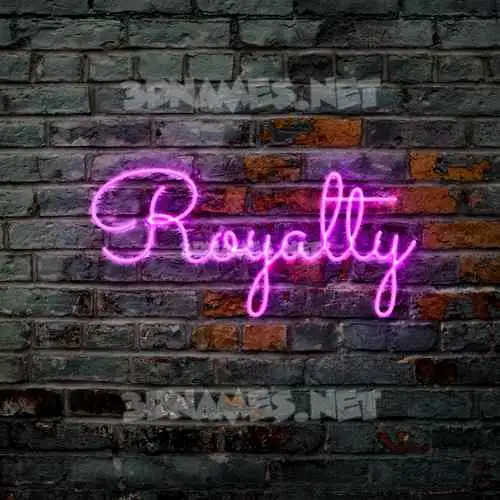 royalty in Pink Neon style - 3D name wallpaper