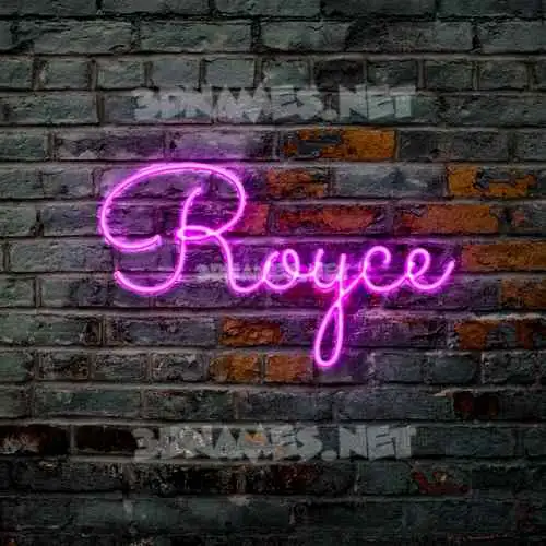 royce in Pink Neon style - 3D name wallpaper
