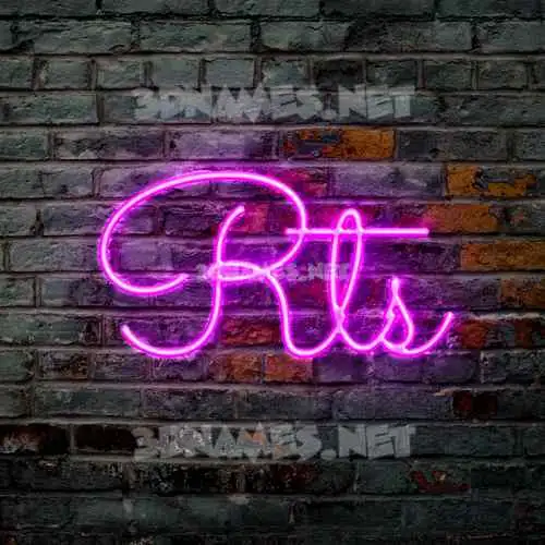 rts in Pink Neon style - 3D name wallpaper
