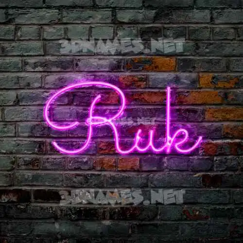 ruk in Pink Neon style - 3D name wallpaper