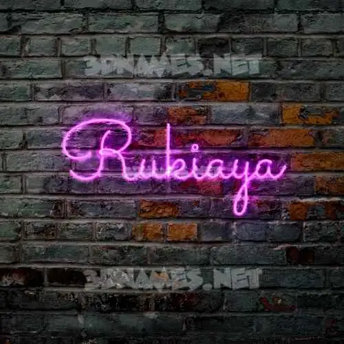 rukiaya in Pink Neon style - 3D name wallpaper