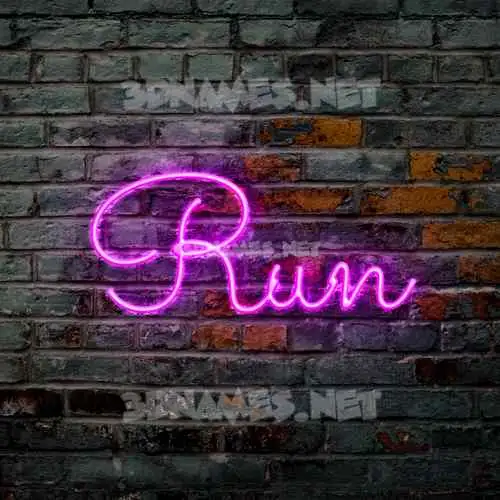 run in Pink Neon style - 3D name wallpaper run in Pink Neon style - 3D name wallpaper