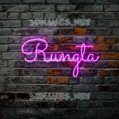 rungta in Pink Neon style - 3D name wallpaper