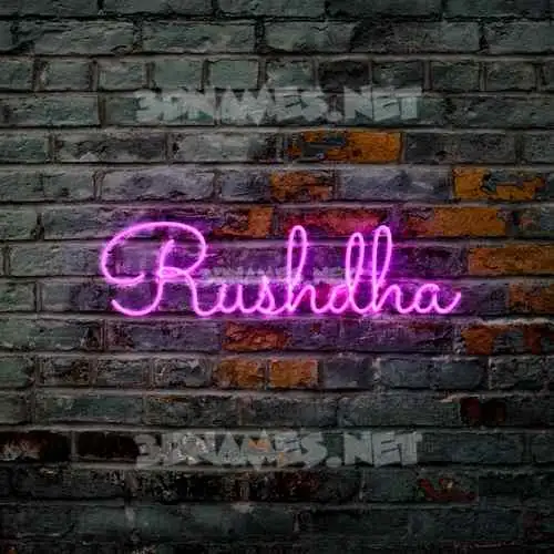 rushdha in Pink Neon style - 3D name wallpaper rushdha in Pink Neon style - 3D name wallpaper