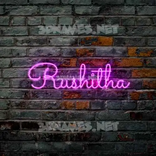 rushitha in Pink Neon style - 3D name wallpaper rushitha in Pink Neon style - 3D name wallpaper