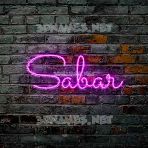 sabar in Pink Neon style - 3D name wallpaper sabar in Pink Neon style - 3D name wallpaper