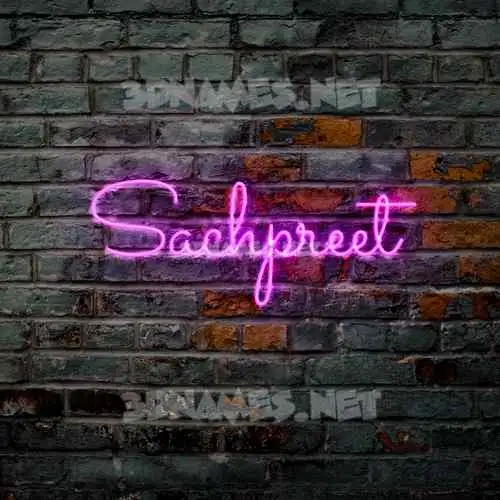 sachpreet in Pink Neon style - 3D name wallpaper
