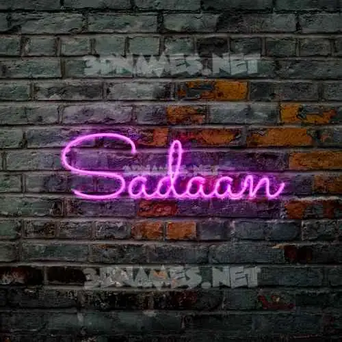 sadaan in Pink Neon style - 3D name wallpaper sadaan in Pink Neon style - 3D name wallpaper