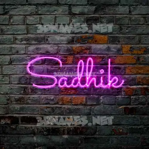 sadhik in Pink Neon style - 3D name wallpaper