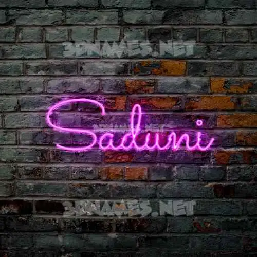 saduni in Pink Neon style - 3D name wallpaper