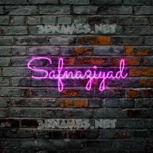 safnaziyad in Pink Neon style - 3D name wallpaper
