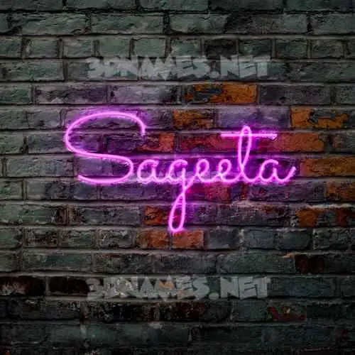 sageeta in Pink Neon style - 3D name wallpaper