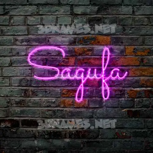 sagufa in Pink Neon style - 3D name wallpaper