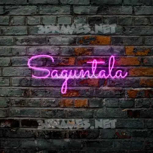 saguntala in Pink Neon style - 3D name wallpaper