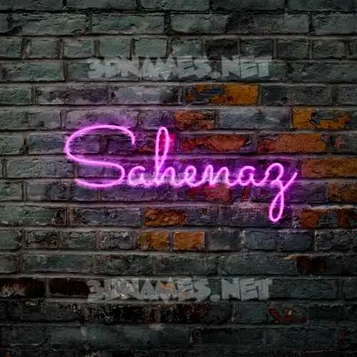 sahenaz in Pink Neon style - 3D name wallpaper