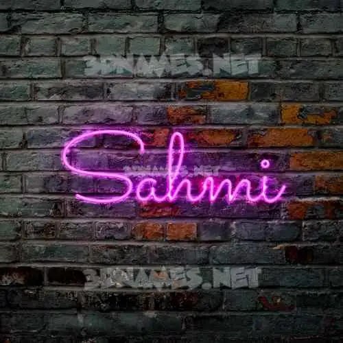 sahmi in Pink Neon style - 3D name wallpaper