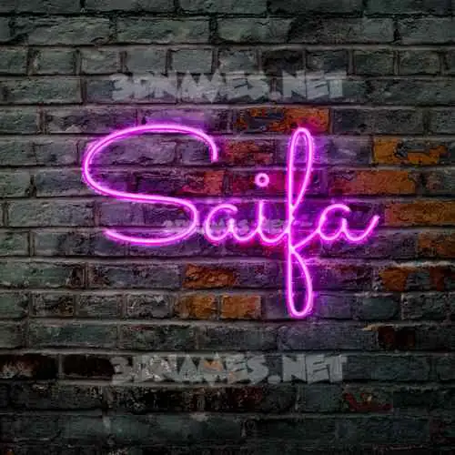 saifa in Pink Neon style - 3D name wallpaper
