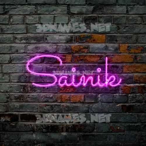 sainik in Pink Neon style - 3D name wallpaper