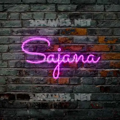 sajana in Pink Neon style - 3D name wallpaper
