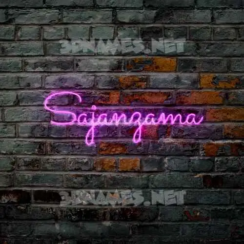 sajanzama in Pink Neon style - 3D name wallpaper