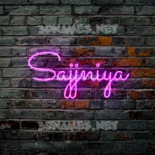 sajjniya in Pink Neon style - 3D name wallpaper