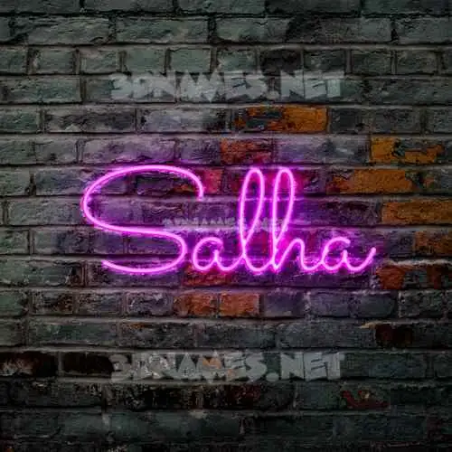 salha in Pink Neon style - 3D name wallpaper salha in Pink Neon style - 3D name wallpaper