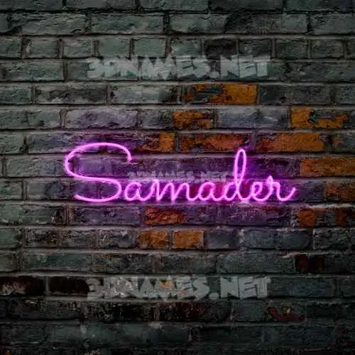 samader in Pink Neon style - 3D name wallpaper samader in Pink Neon style - 3D name wallpaper