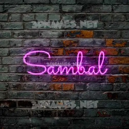 sambal in Pink Neon style - 3D name wallpaper