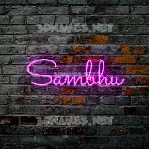 sambhu in Pink Neon style - 3D name wallpaper