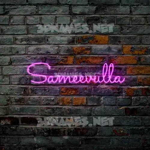 sameevulla in Pink Neon style - 3D name wallpaper