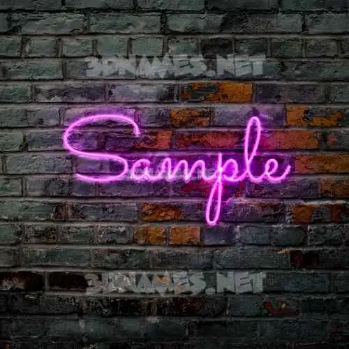 sample in Pink Neon style - 3D name wallpaper