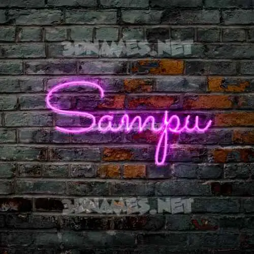 sampu in Pink Neon style - 3D name wallpaper