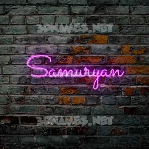 samuryan in Pink Neon style - 3D name wallpaper samuryan in Pink Neon style - 3D name wallpaper