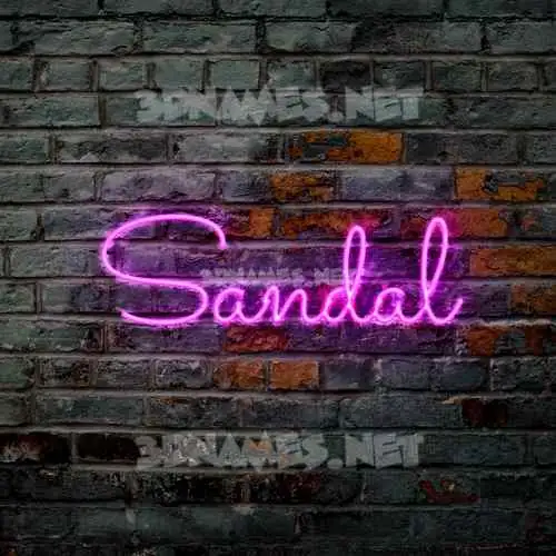 sandal in Pink Neon style - 3D name wallpaper
