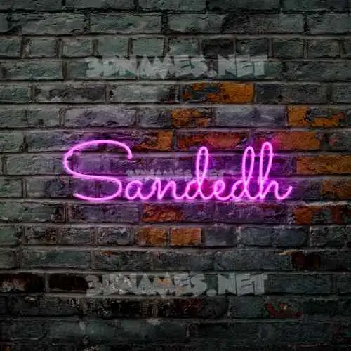sandedh in Pink Neon style - 3D name wallpaper
