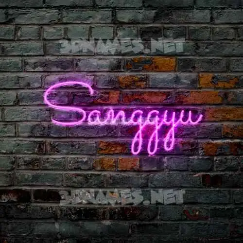 sanggyu in Pink Neon style - 3D name wallpaper sanggyu in Pink Neon style - 3D name wallpaper