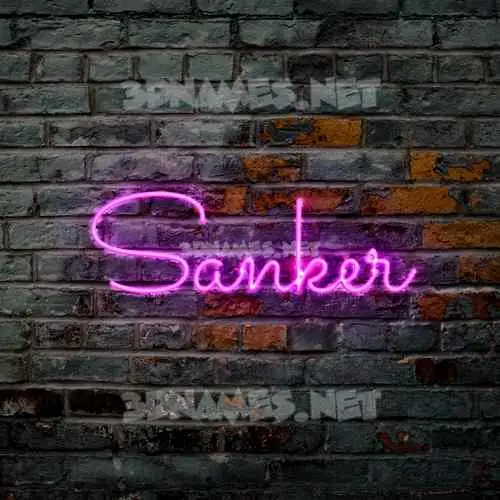 sanker in Pink Neon style - 3D name wallpaper